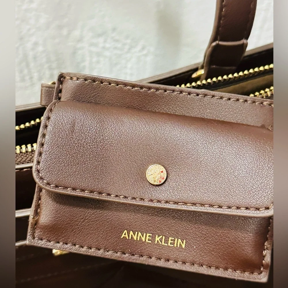 Anne Klein quilted tote bag with card case